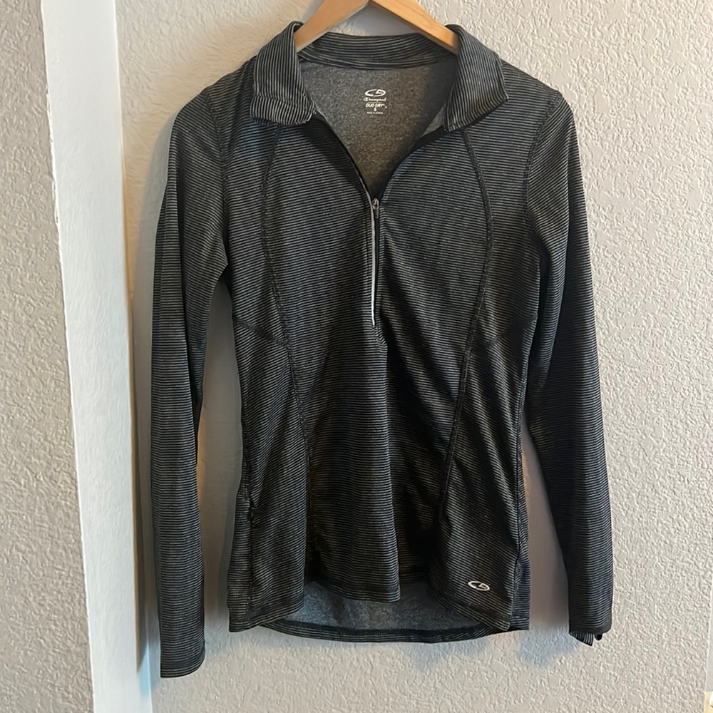 Black & Grey Half-Zip Pullover